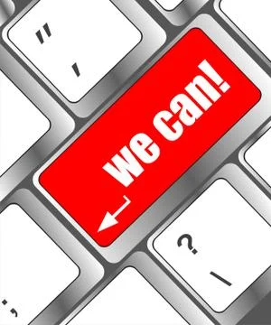 We can button on computer keyboard key Illustrazione stock