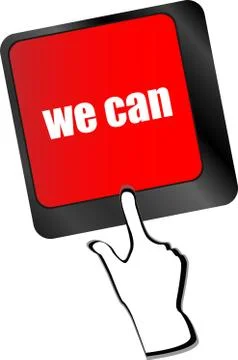 We can button on computer keyboard key Illustrazione stock
