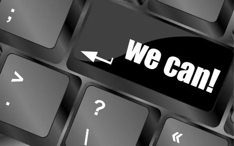 We can button on computer keyboard key Stock Illustration