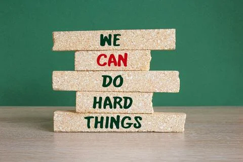 We can do hard things symbol. Concept words We can do hard things Foto stock