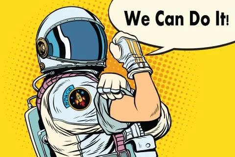 We can do it astronaut Ilustración de archivo