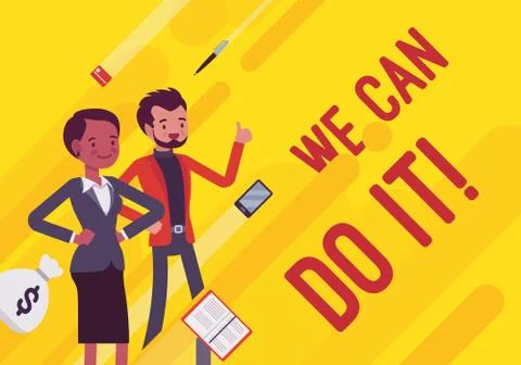 We can do it. Business motivation poster Ilustración de archivo