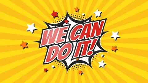 WE CAN DO IT - Comic Pop Art text video ... | Stock Video | Pond5