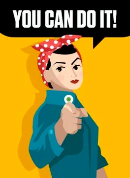 We can do it feminist girl Stock-Illustration