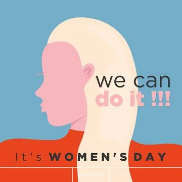 We Can Do It letter background for Womens Day poster Ilustración de archivo