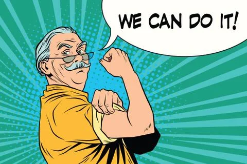 We can do it old man Ilustración de archivo