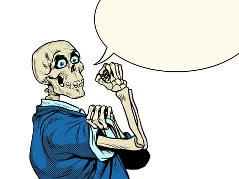 We Can Do It The positive skeleton of a businessman. Good business, positive Ilustración de archivo