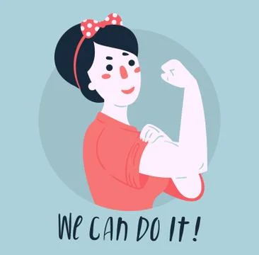 We can do it poster. Woman rights, empowerment Ilustración de archivo