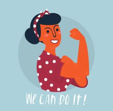 We can do it poster. Woman rights, empowerment Stock Illustration