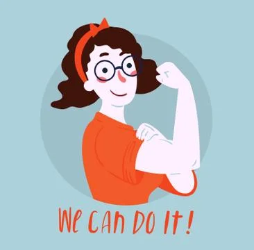 We can do it poster. Woman rights, empowerment Stock Illustration