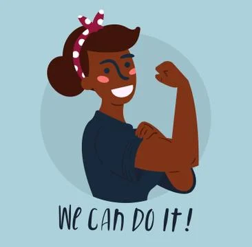 We can do it poster. Woman rights, empowerment Stock Illustration