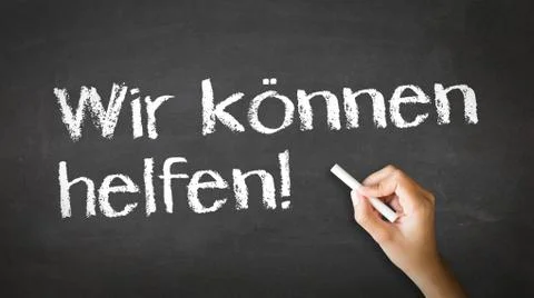We can help chalk illustration (in german) Stock Illustration