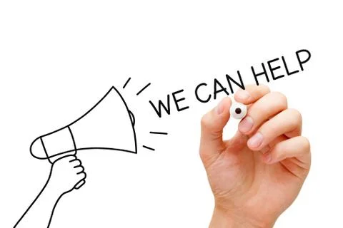 We Can Help Megaphone Concept 스톡 사진