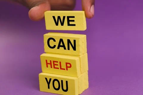 We Can Help You Message Blocks Stock Photos