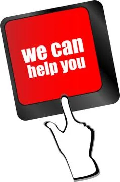 We can help you word on computer keyboard key Illustrazione stock