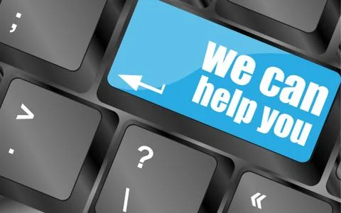 We can help you word on computer keyboard key 库存插图
