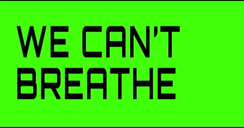 We cant breathe text green screen, masked glitched effect. Stock Footage 132617146