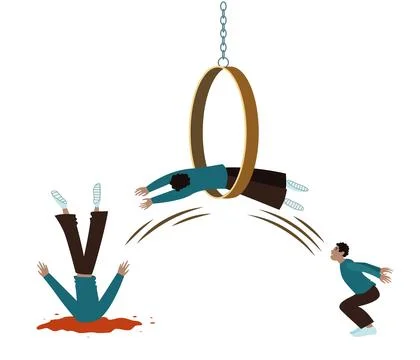 We can't do what we can't do. Failure in getting success. Stock Illustration