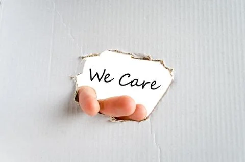 We care text concept Stock Photos