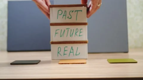 We choose between the past present and the future. Live here and now. Life Block Stock Footage 221194898