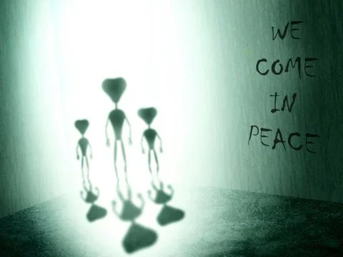 We come in peace. Stock Illustration