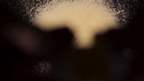 We cook deliciously. Breaking eggs, top view Stock Footage 166044828
