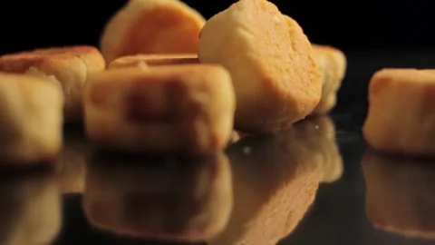 We cook deliciously. Very small curd casseroles, cheese cakes, syrniki Stock Footage 166024596