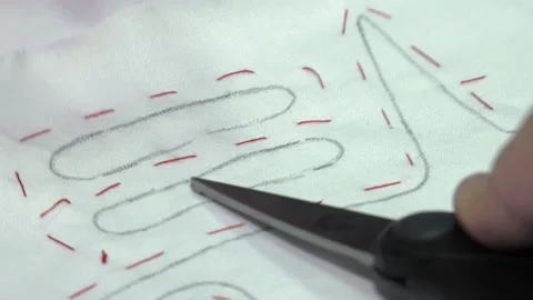 We cut with scissors thread. Stock Footage 106773934