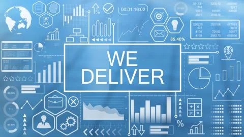 We Deliver, Animated Typography Stock Illustration