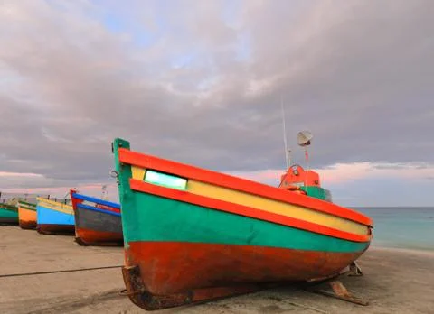 We deserve a bit of rest from the rough fishing waters Stock Photos