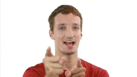 We did it! Guy is proud - white background Video stock 810671