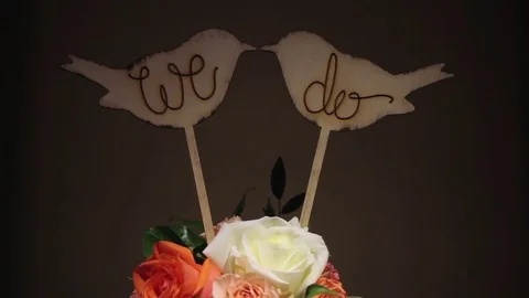 "We Do" Wedding Cake Topper 動画素材 73836813