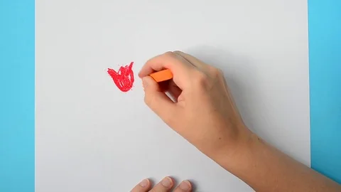 We draw a flower. Stock Footage