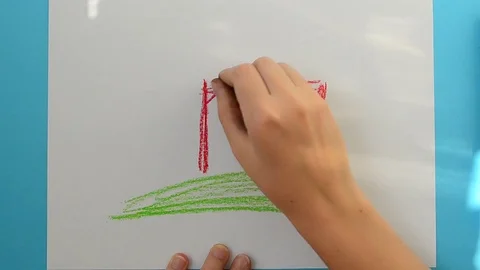 We draw house. Stock Footage