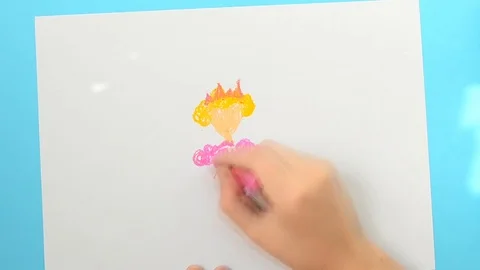 We draw the princess. Stock Footage