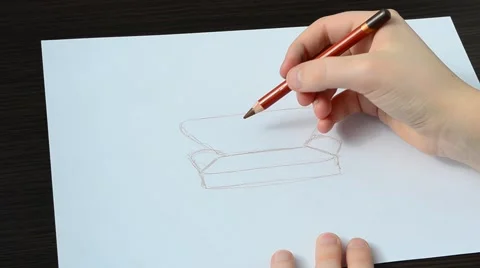 We draw a sofa. Stock Footage