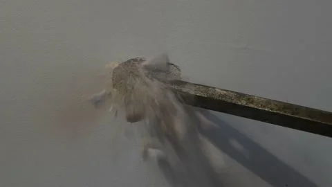 We drill the wall from the gas block during the repair Stock Footage 156814362