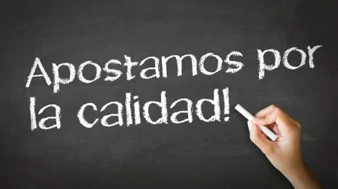 We focus on quality chalk illustration (in spanish) Stock Illustration