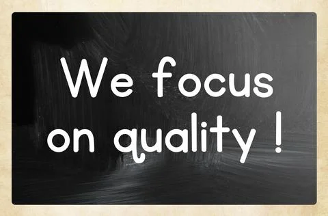 We focus on quality concept Stock Photos