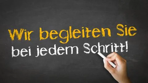 We guide you through every step (in german) Illustrazione stock