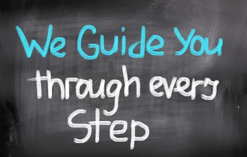 We guide you through every step concept Stock Illustration