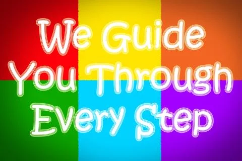 We guide you through every step concept Stock Illustration