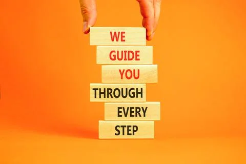 We guide you through every step symbol. Concept words We guide you through .. 写真素材