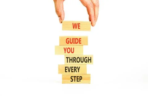 We guide you through every step symbol. Concept words We guide you through .. 写真素材