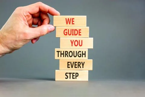 We guide you through every step symbol. Concept words We guide you through .. 写真素材