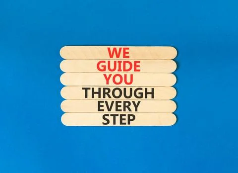 We guide you through every step symbol. Concept words We guide you through .. 写真素材