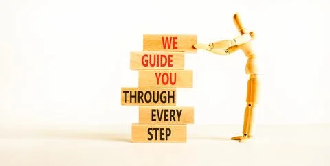 We guide you through every step symbol. Concept words We guide you through .. 写真素材