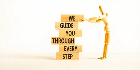 We guide you through every step symbol. Concept words We guide you through .. 写真素材