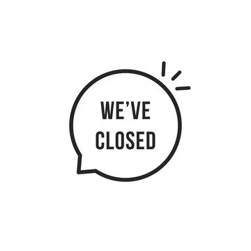 We have closed thin line bubble Illustrazione stock