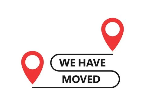 We have moved icon in flat style. Office or shop relocation vector illustra.. 库存插图